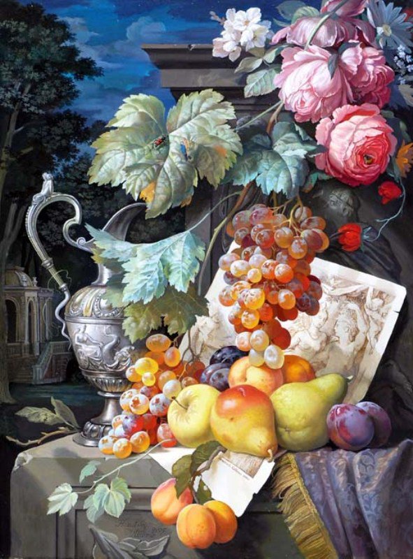 Натюрморт - фрукты, цветы, природа, натюрморт - оригинал