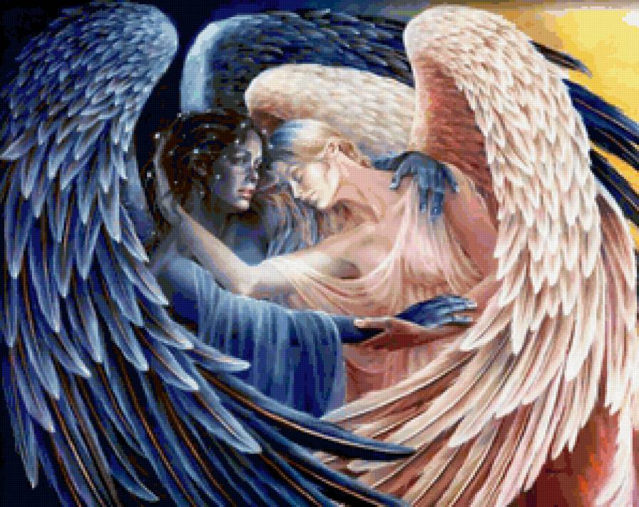 Ангелы - пара, ангел, девушка - предпросмотр