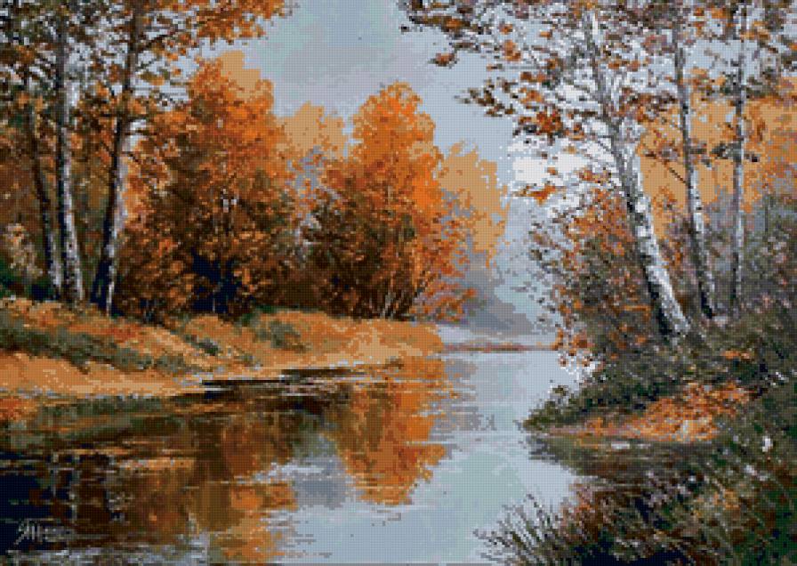 Серия "Пейзаж. Осень" - пейзаж, река, осень - предпросмотр