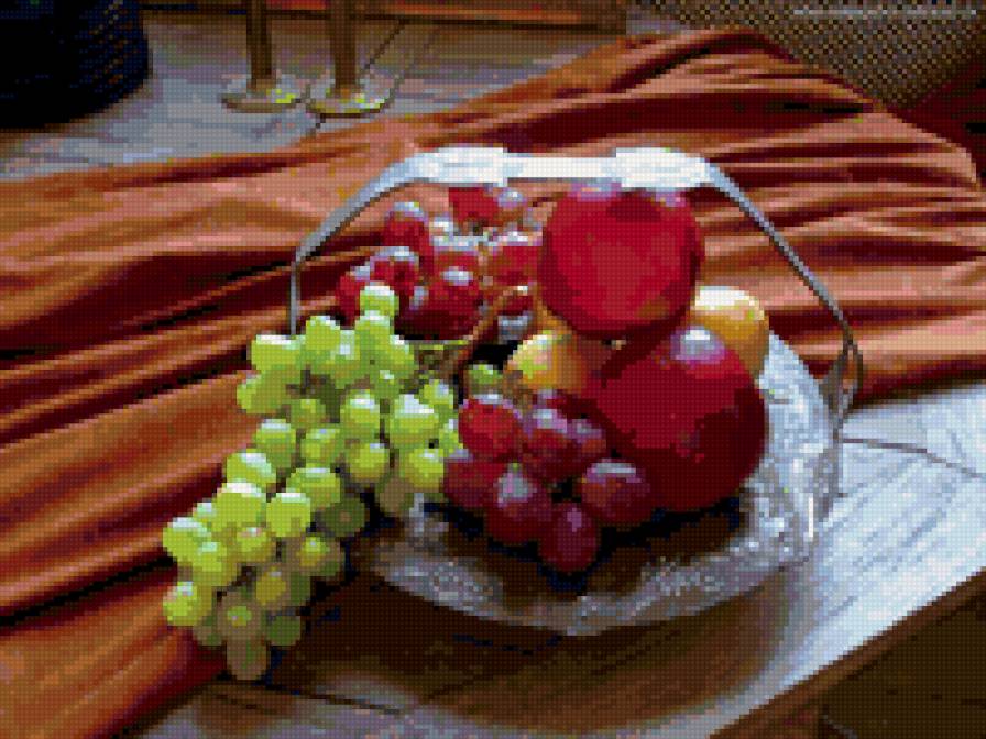 фрукты - виноград, яблоки - предпросмотр