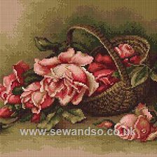 Оригинал схемы вышивки «корзина с розами» (№76238)