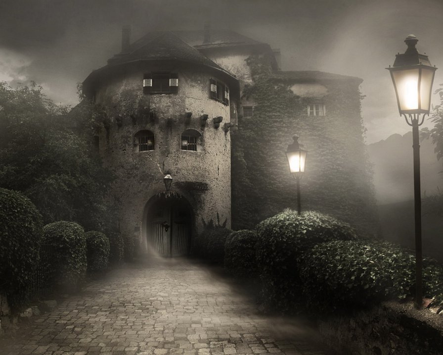 замок в тумане - пейзаж, красота, замок - оригинал