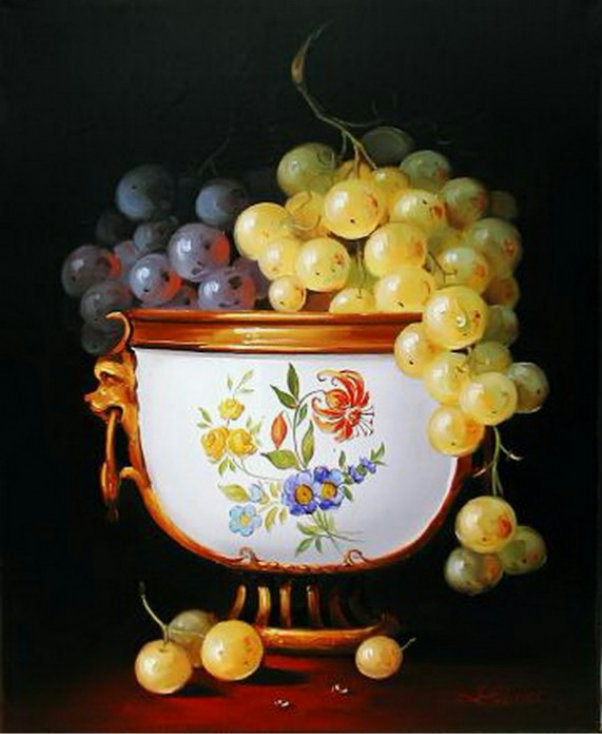 виноград в вазе - ягоды, натюрморт - оригинал