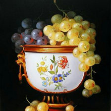 Оригинал схемы вышивки «виноград в вазе» (№76346)