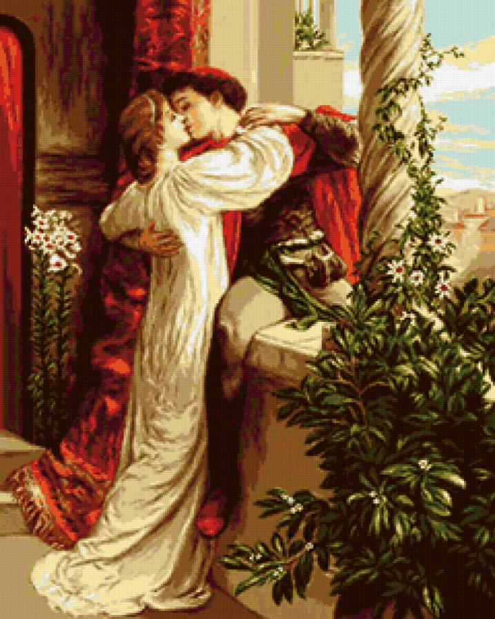 Ромэо и Джульетта - влюбленные, поцелуй - предпросмотр