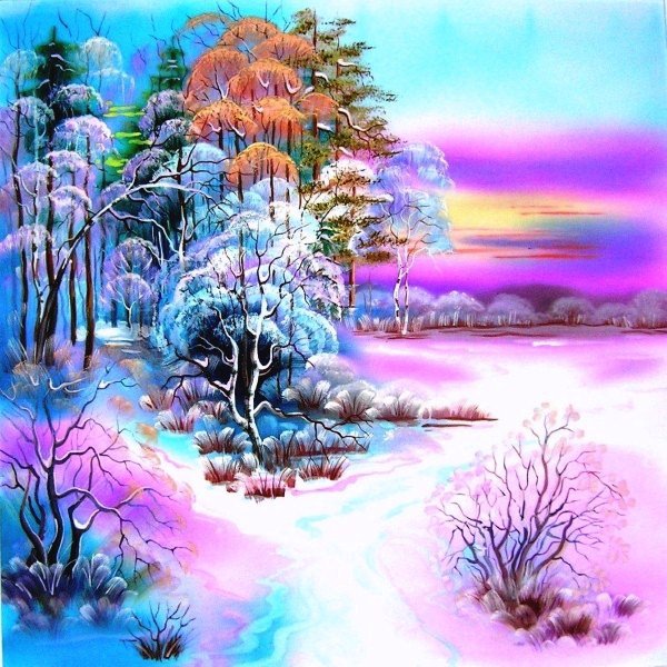 Зимний закат - пейзаж, зима, закат, зимняя сказка, природа, лес, зимний пейзаж - оригинал