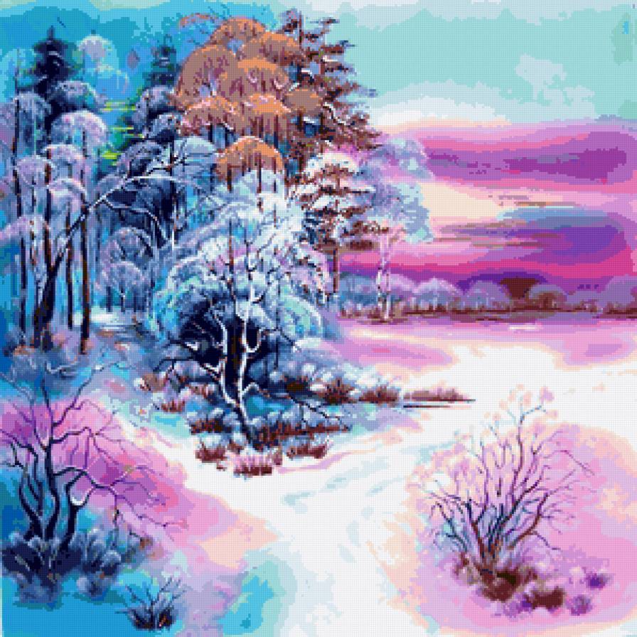 Зимний закат - зима, природа, лес, пейзаж, зимняя сказка, зимний пейзаж, закат - предпросмотр