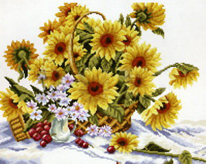 Подсолнухи - цветы, букет, ваза, натюрморт - оригинал
