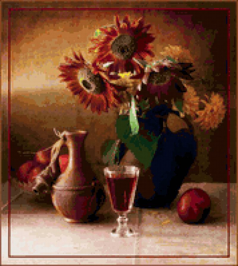 Осенние краски - букет, цветы в вазе, натюрморт - предпросмотр