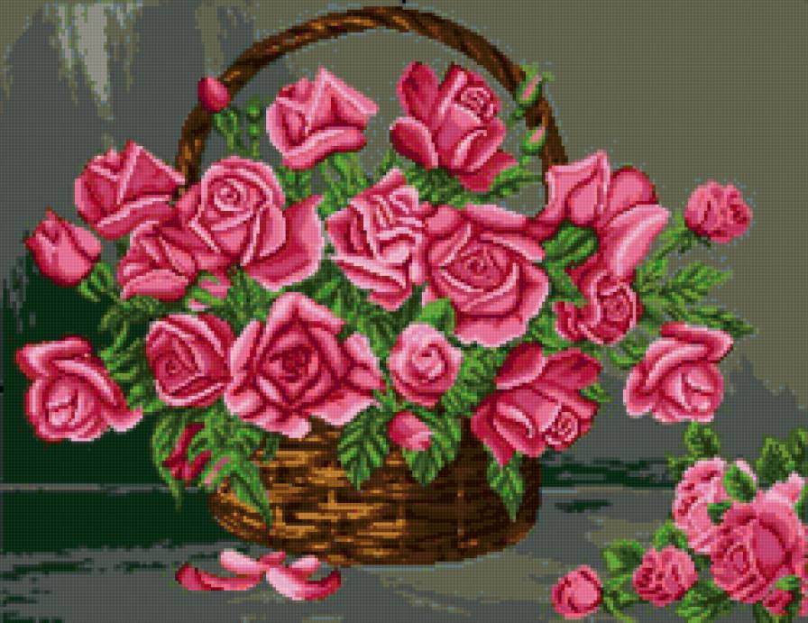 корзина с розами - цветы.корзина.розы - предпросмотр