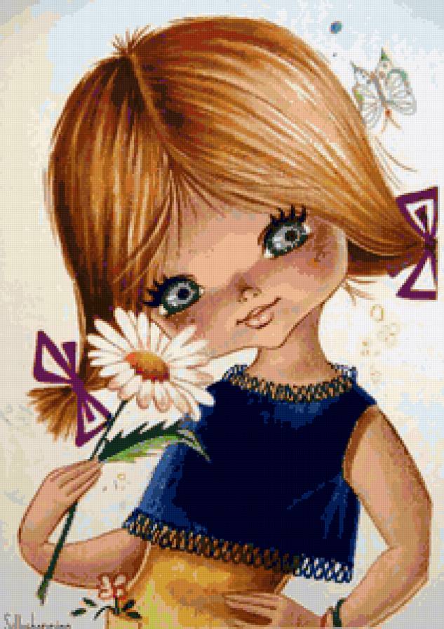 Девочка с ромашкой - цветок, забавные детки, ромашки, дети, девочка - предпросмотр