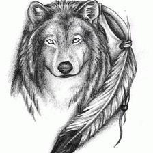 Оригинал схемы вышивки «волк» (№79474)