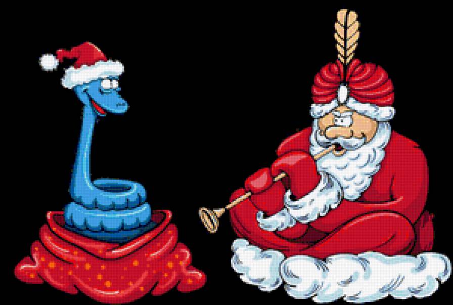 змея - змеи, символ 2013 года, змея, дед мороз - предпросмотр