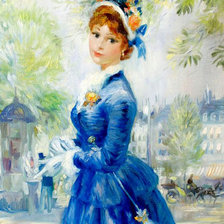 Оригинал схемы вышивки «Девушка в голубом» (№79801)