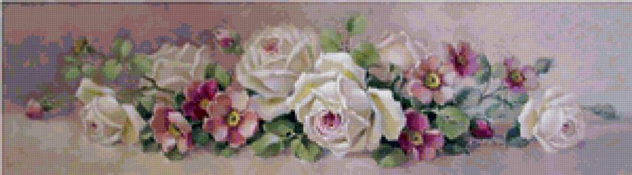 белые розы - панель, цветы - предпросмотр
