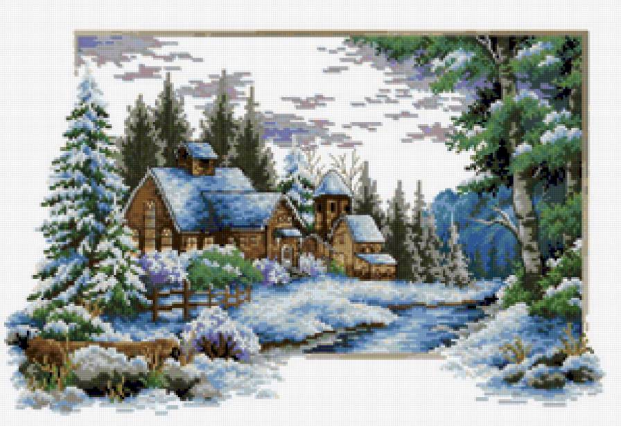 зимняя сказка - природа, зима, пейзаж, деревня - предпросмотр