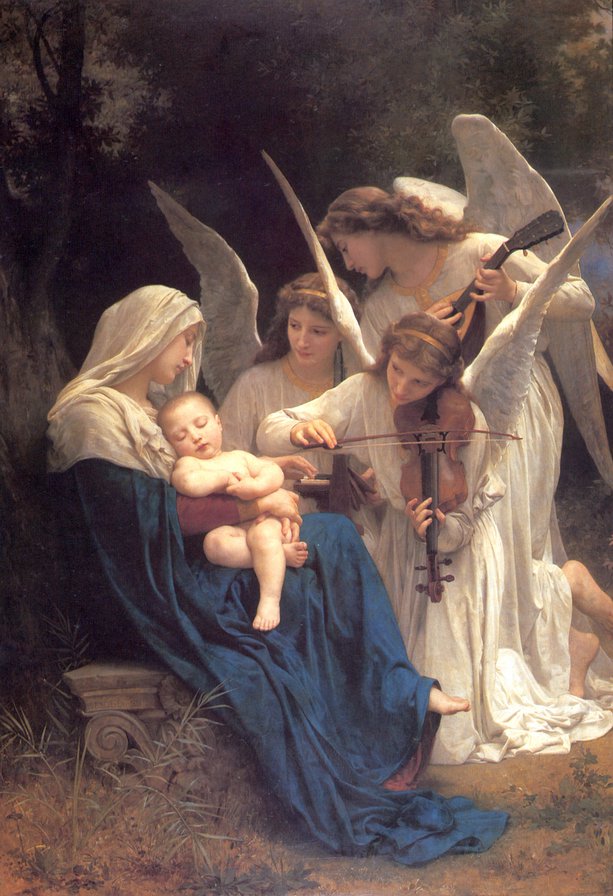 Песня ангелов - ангелы, младенец, картина - оригинал