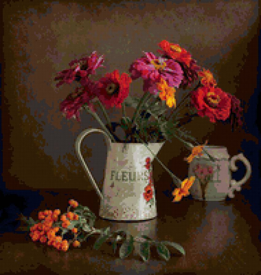 Букет - натюрморт, букет, цветы в вазе - предпросмотр