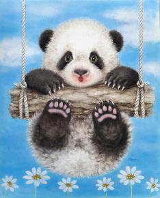 Панда - панда, живопись, животные - оригинал