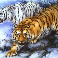 Оригинал схемы вышивки «Тигры» (№81874)