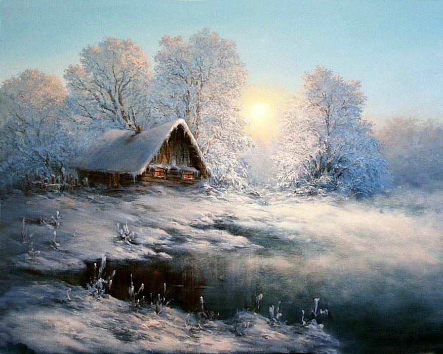 Пейзаж - картина, зима, пейзаж - оригинал