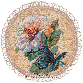 Подушка"Цветы" - подушка, цветы, бабочка, живопись - оригинал