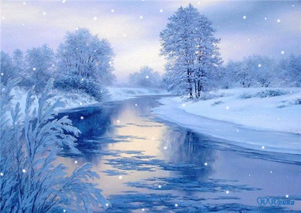 №82822 - зима, искусство, природа, живопись, картина - оригинал