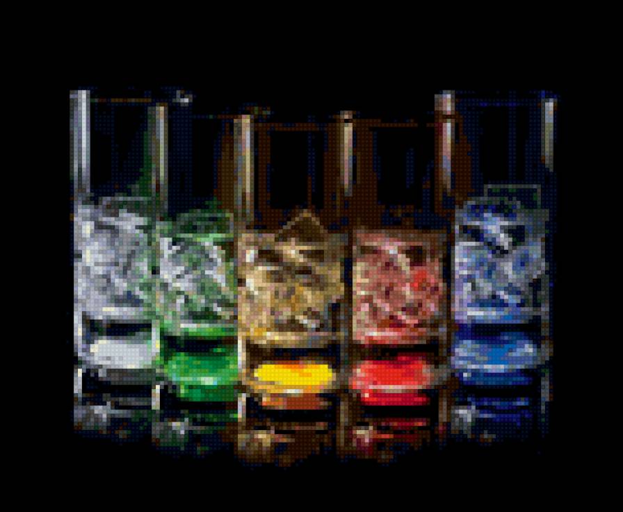 цветные бокалы - напитки - предпросмотр
