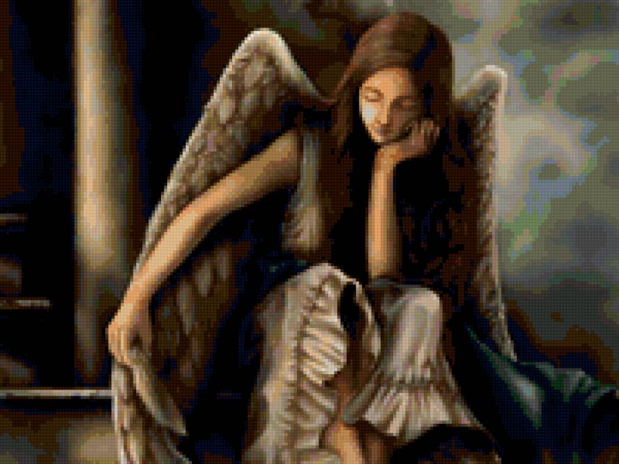 Ангел - крылья, ангел, одинокий ангел - предпросмотр
