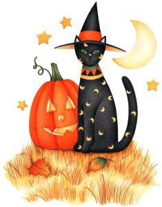 хеллоуин - праздник, тыква, животное, шляпа, кот, хеллоуин - оригинал
