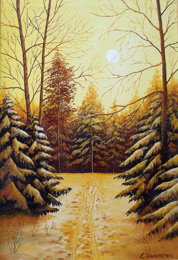 пейзаж - пейзаж, зима, снег, природа - оригинал