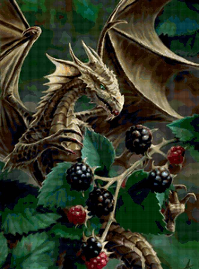 Любитель поесть ягодки - анна стоукс, миф, магия, фэнтези, животные, драконы - предпросмотр