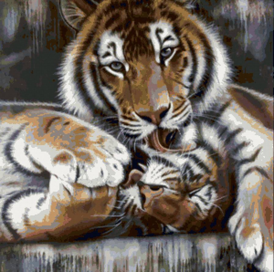 Серия "Большие кошки" - кошки, тигры, животные - предпросмотр