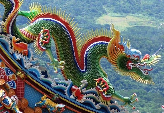 Китайский дракон - драконы, китай, архитектура, скульптура - оригинал