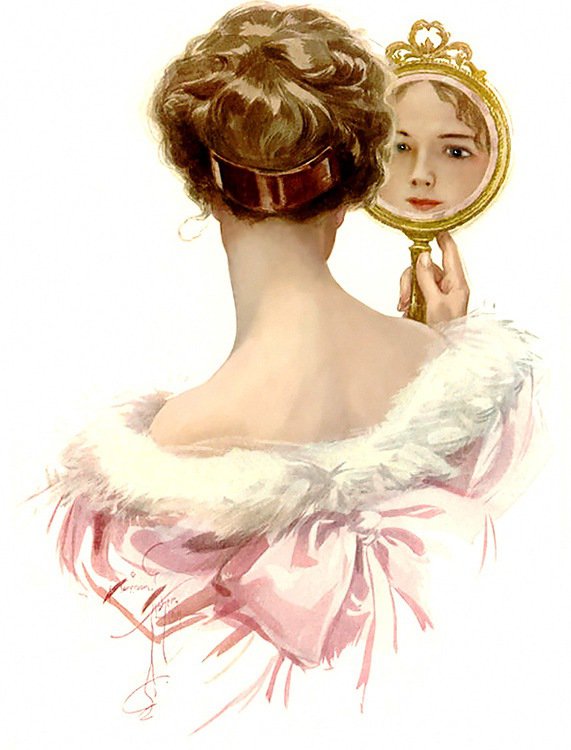 Отражение - девушка, зеркало - оригинал