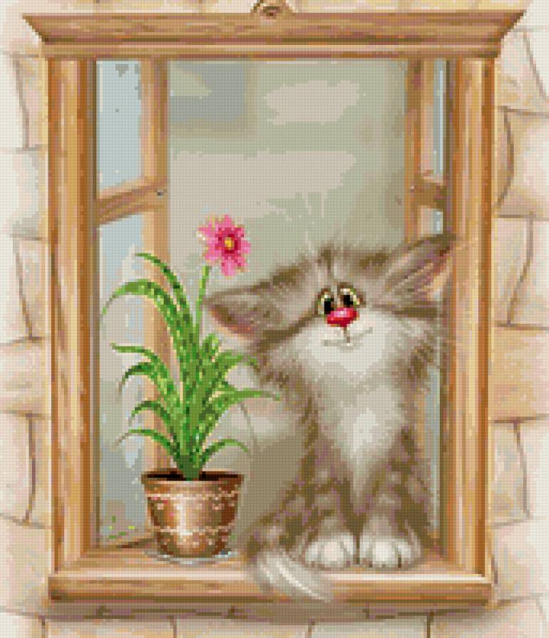 кот на окне - коты - предпросмотр