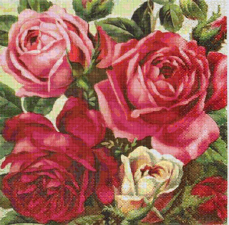 Подушка "Розы" - цветы, подушка, розы - предпросмотр