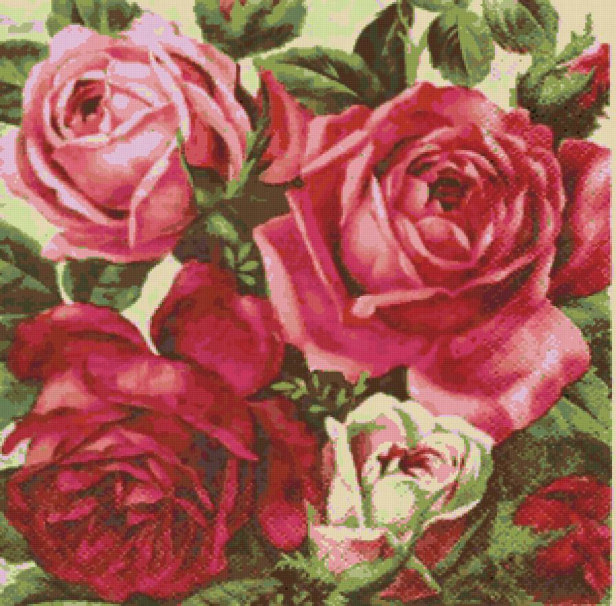 Подушка "Розы" - цветы, подушка, розы - предпросмотр