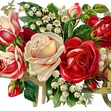 Схема вышивки «розы и ландыши»