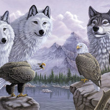 Оригинал схемы вышивки «Волки и орлы» (№88043)