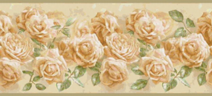 Бордюр Розы - цветы, розы, скатерть - предпросмотр