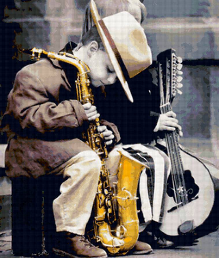 Маленький музыкант - саксофон, музыка, ким андерсон, ретро, фото, мальчик - предпросмотр