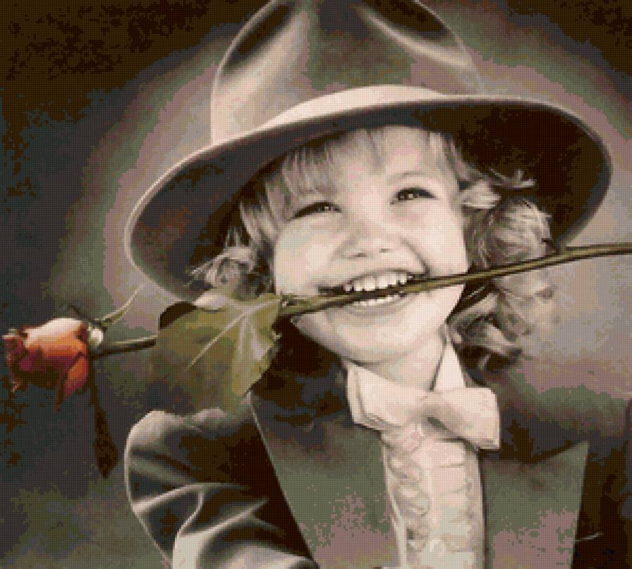 Мальчик с цветком - дети, шляпа, ретро, цветок, фото, мальчик, ребенок, ким андерсон - предпросмотр