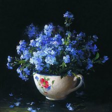 Оригинал схемы вышивки «цветы в чашке» (№89264)