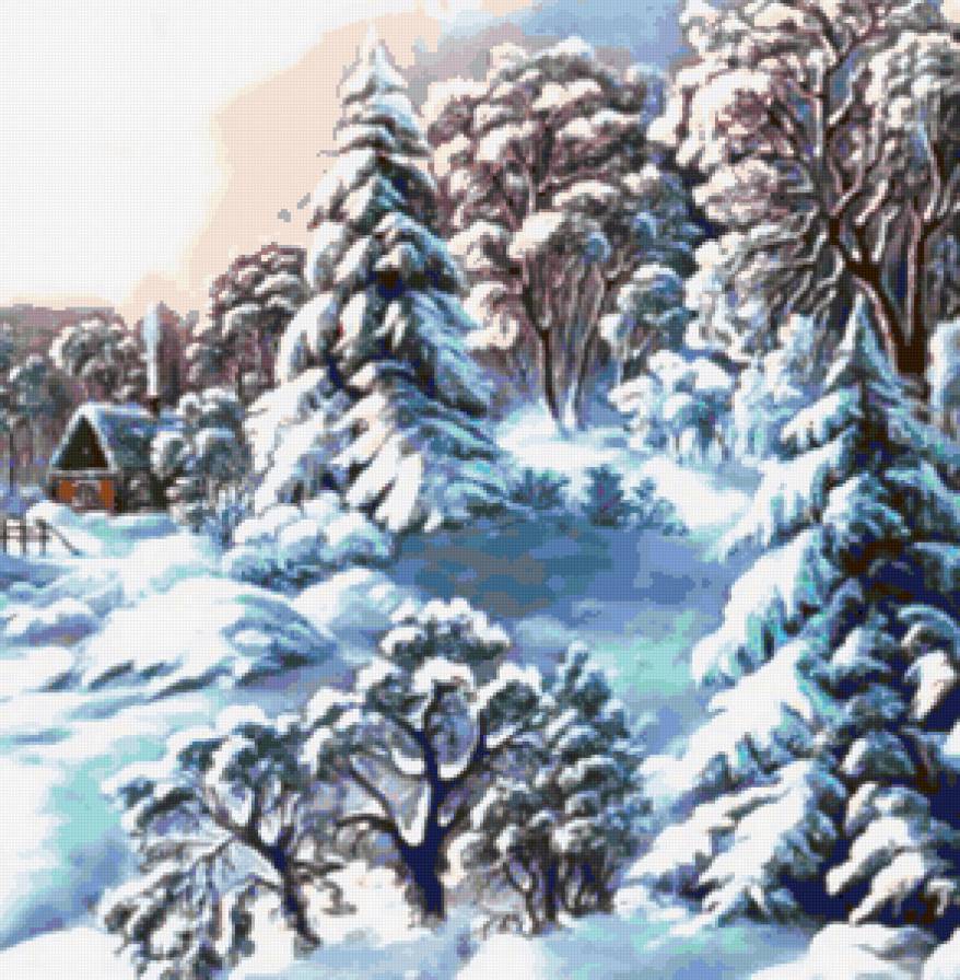 Зимняя сказка - пейзаж, снег, природа, зимняя картина, зима, река, лес, ели - предпросмотр