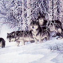 Оригинал схемы вышивки «"Стая волков"» (№91656)