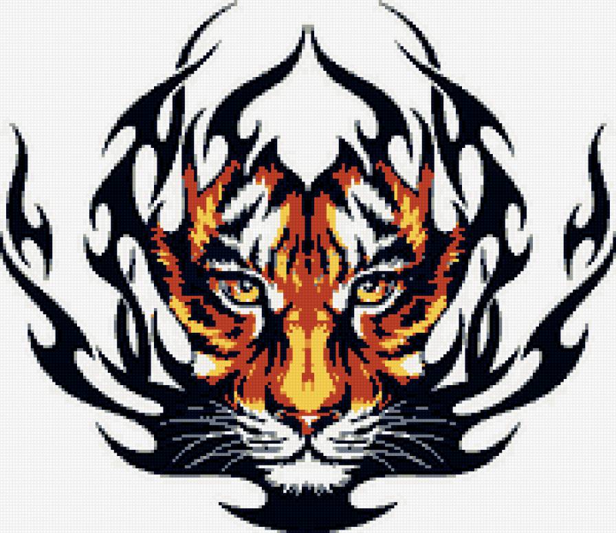 Морда тигра - зверь, морда, взгляд, тигр - предпросмотр