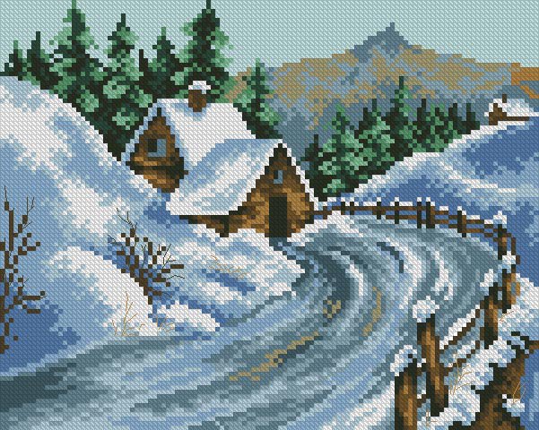 зимняя сказка - деревня, пейзаж, зима, природа - оригинал