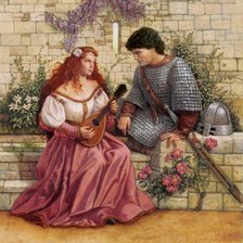 Оригинал схемы вышивки «Дама и рыцарь» (№93480)