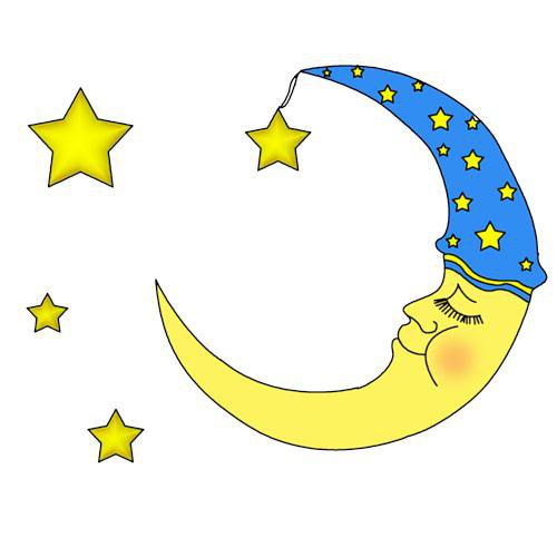 Спящий месяц - картинка, луна, детям, для детской, месяц - оригинал